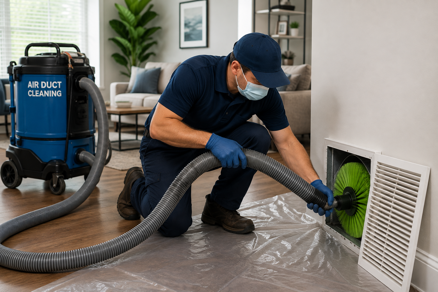 Professional air duct cleaning process in Sachse Texas