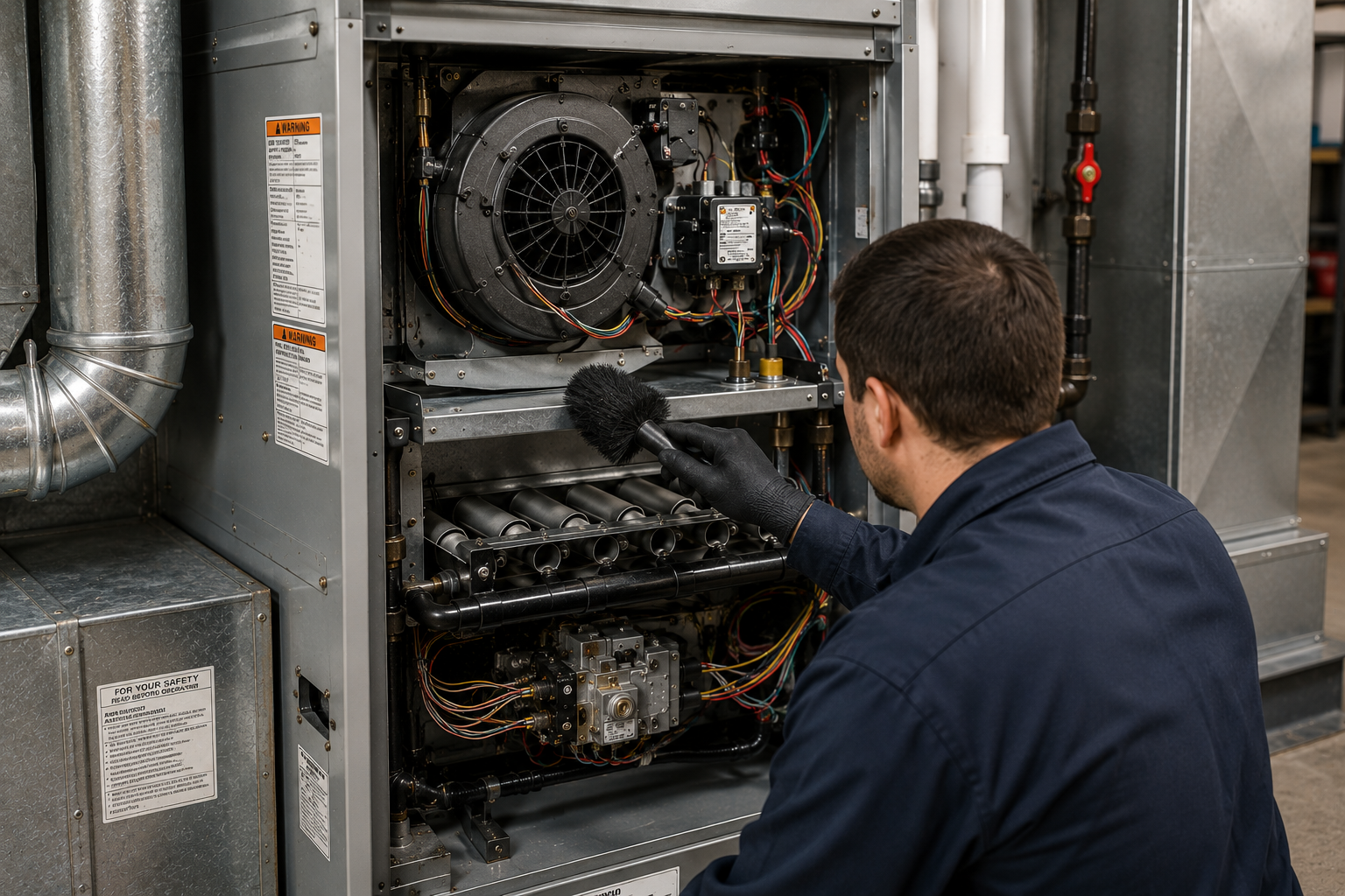 Commercial furnace cleaning detail