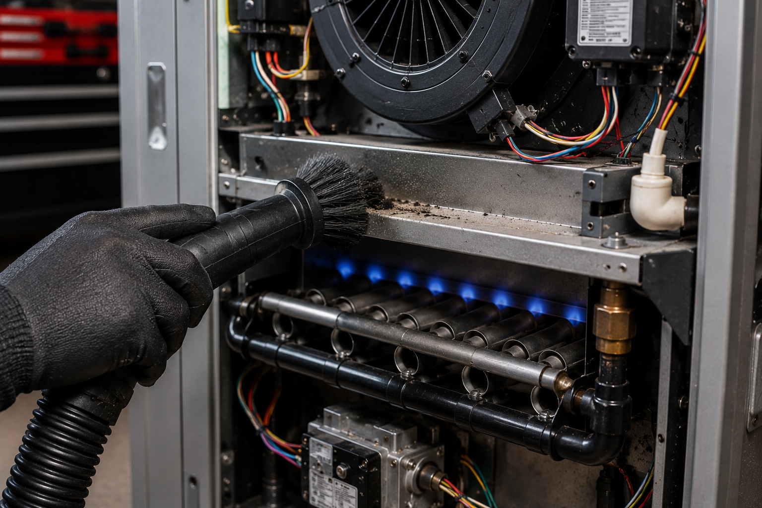 Furnace cleaning equipment and internal components