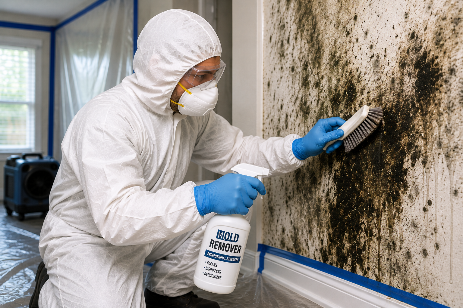 Professional mold remediation detail